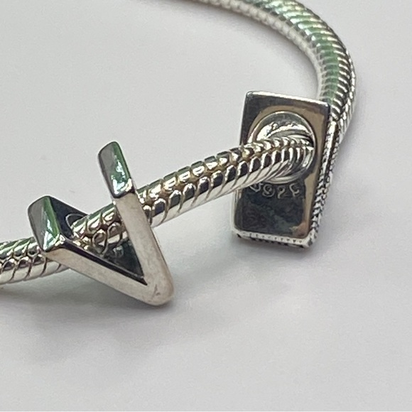 Sterling Silver Letter V Charm - Picture 2 of 8